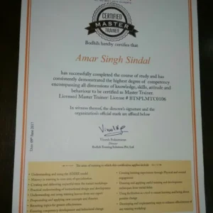 Certified as Master Trainer