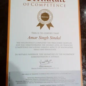 Certified as Trainer the Trainer