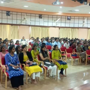 speaking to students of Ayruveda, Nursing and speeh & hearing at a JSS University of Health sceinces Suttur